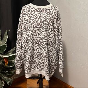 American Eagle Amazingly Soft Leopard Print Sweatshirt | Size L